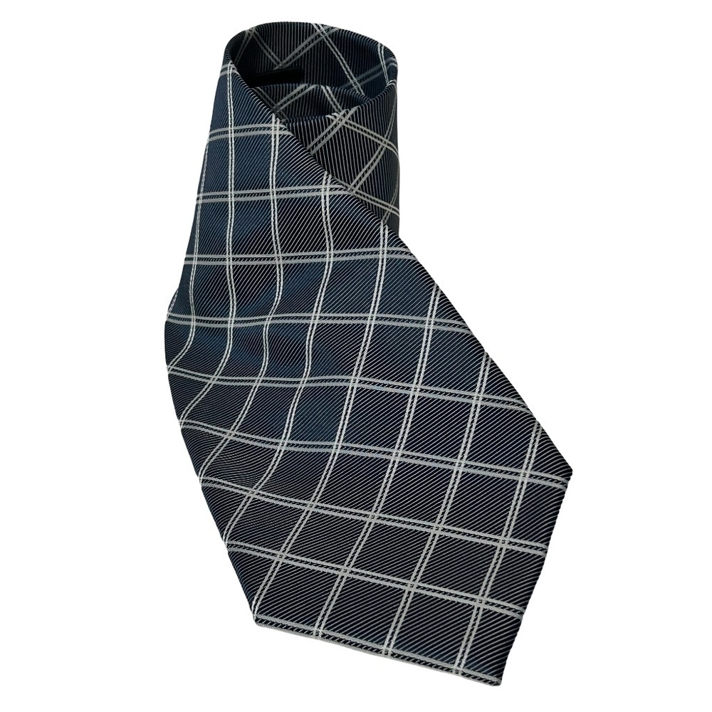 Ermenegildo Zegna Luxury Necktie Tie 100% Silk Criss Cross Pattern Vintage EUC
